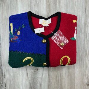 VTG Tally-ho 100% Boiled Wool Cardigan Pollak Import Nordic Size L Large NEW